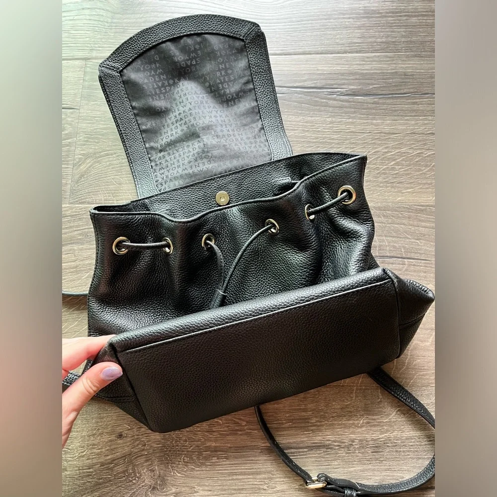 Kate Spade Black Cinch Backpack